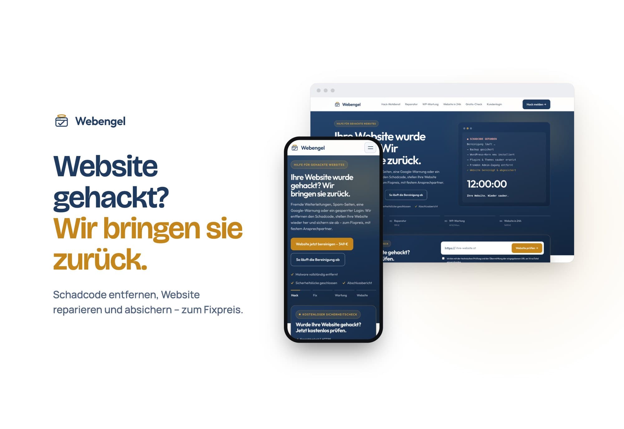 Webengel: Vorschau mit Desktop- und Handyansicht